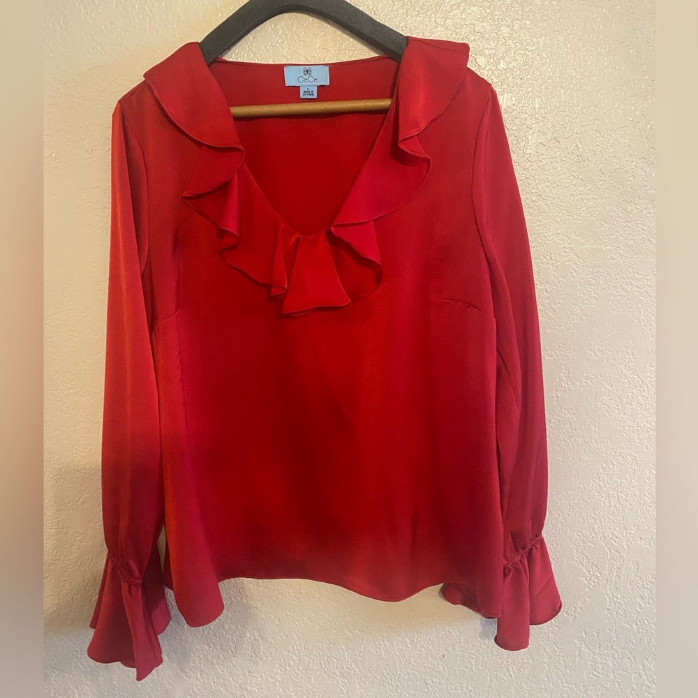 Red Ruffled Women’s Dress Shirt